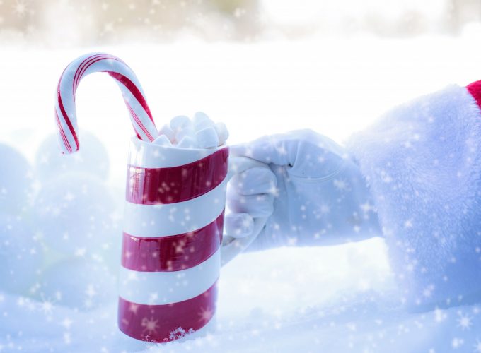 Wallpaper Christmas, New Year, Santa, snow, winter, candy, cup, 5k, Holidays 274782693